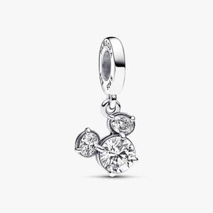 Authentic Pandora Disney Mickey Mouse Sparkling Head Silhouette Dangle Charm NWT